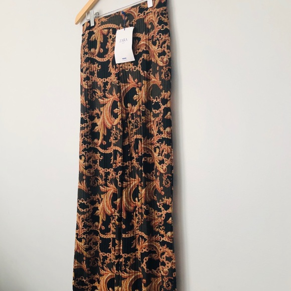 New Zara Trafalu Wide leg chain-link pants - Picture 4 of 8